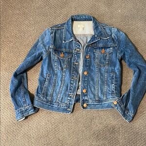 Classic Blue Denim Jacket with Copper Buttons